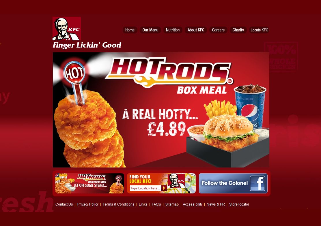 KFC Hot Rods web page