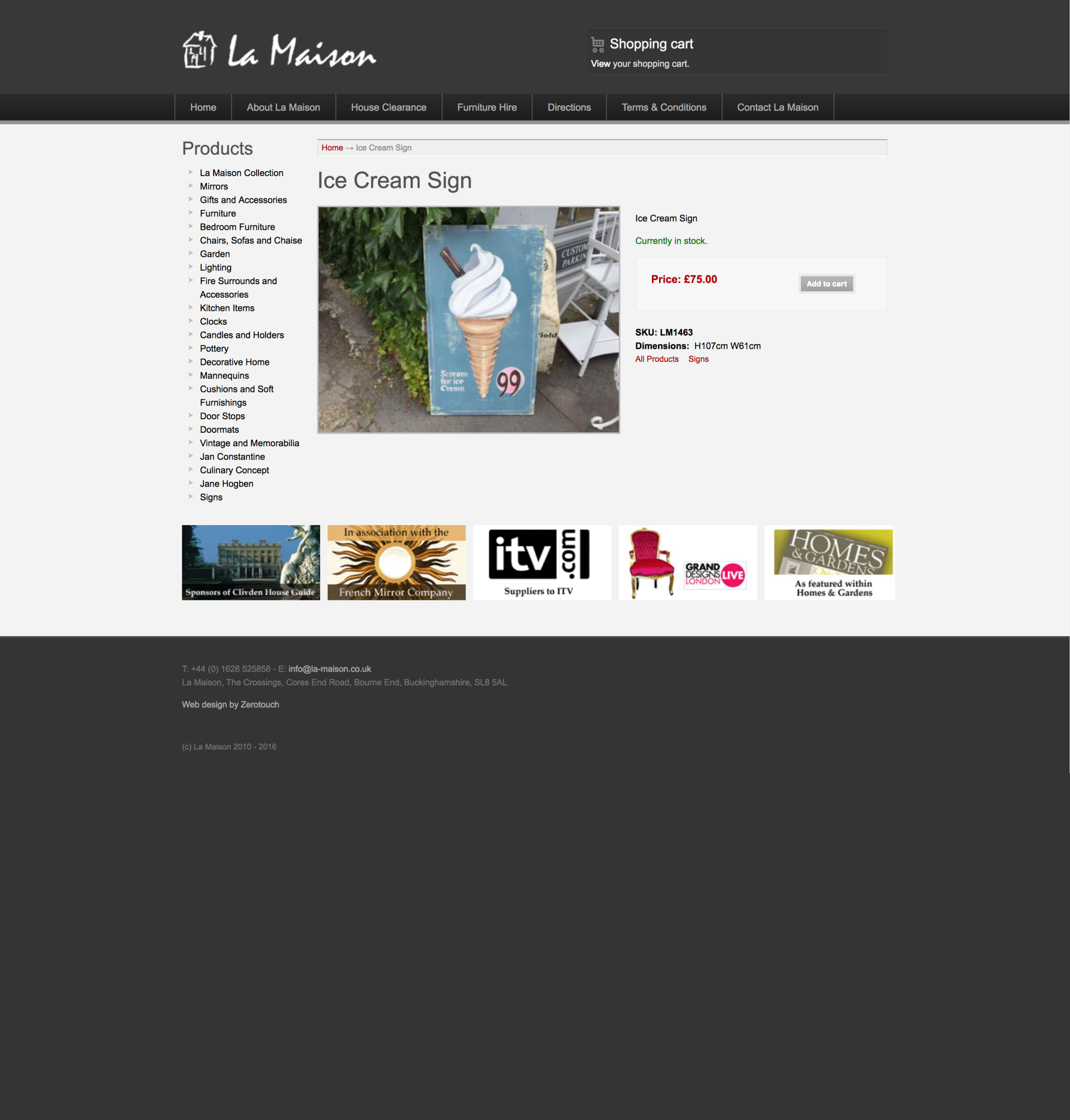 La Maison Ice Cream Sign