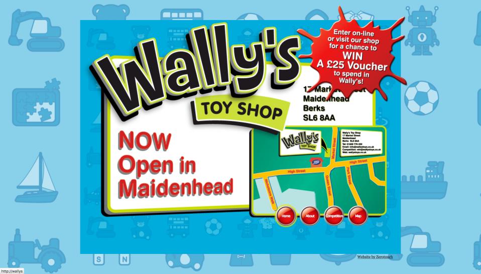 Wally's Toy Shop Home page